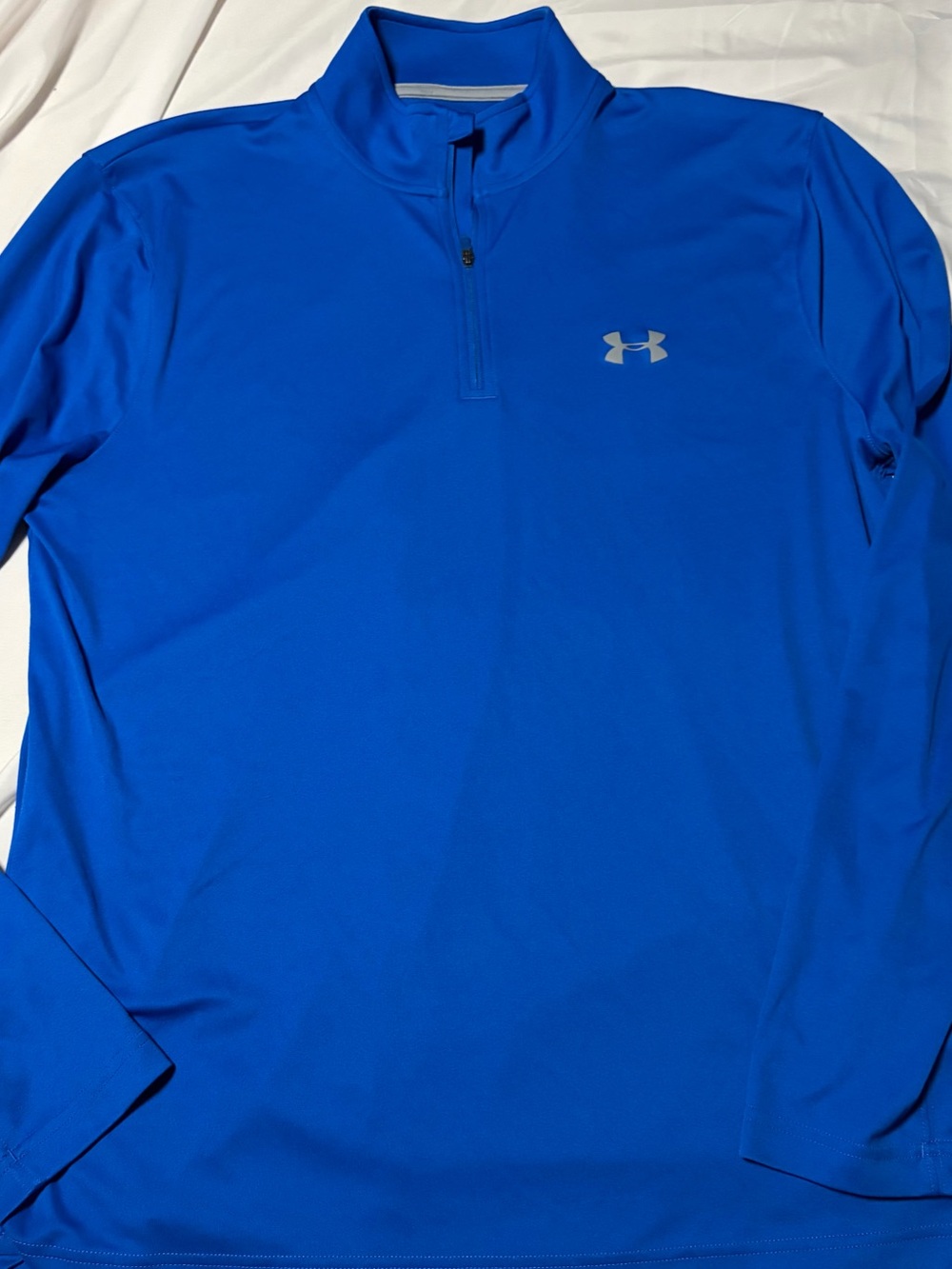 Under Armour HeatGear Mens 1/4 Zip Long Sleeve Loose Fit Shirt Royal Blue Size L